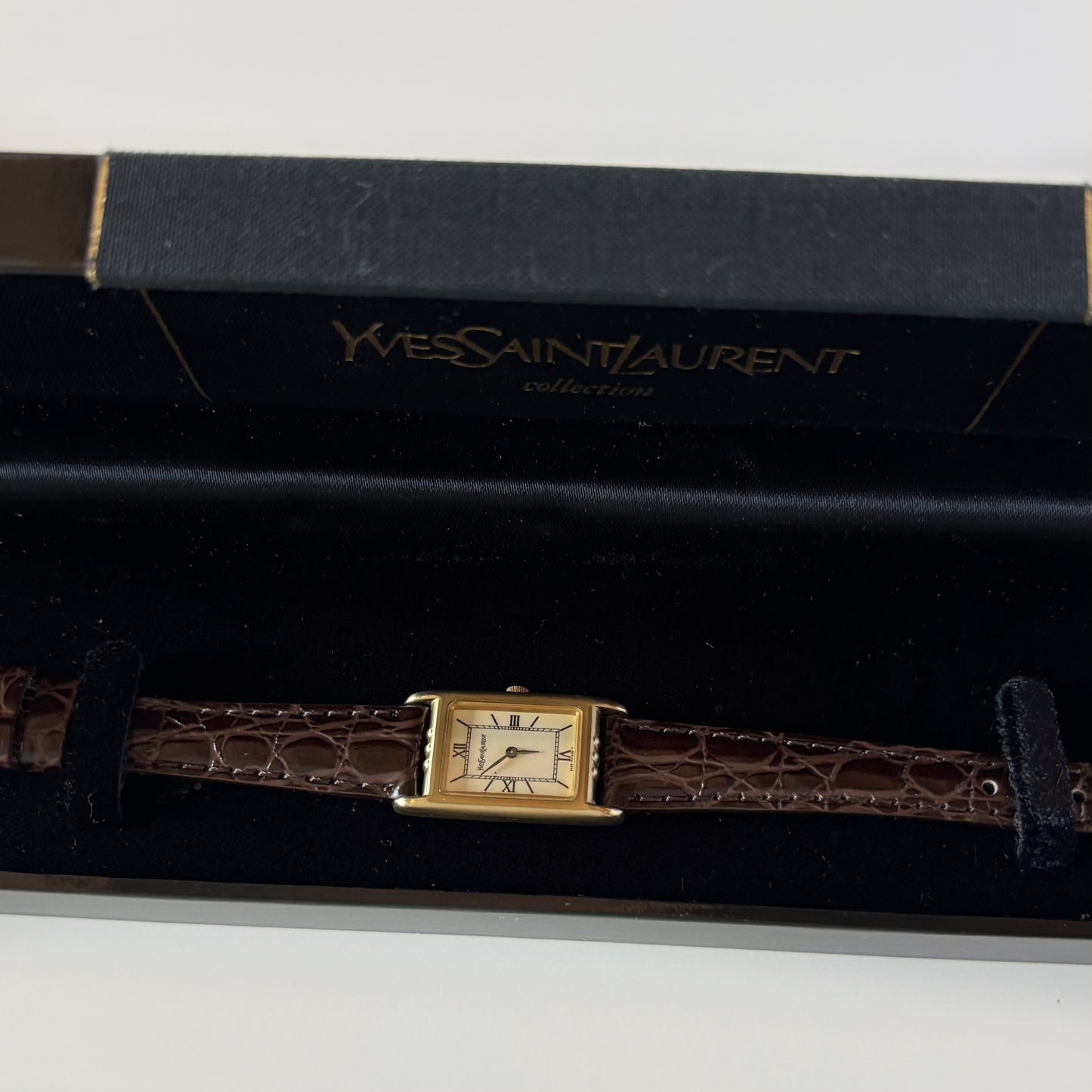 Yves Saint Laurent 1990s Tank Gold Plated Watch