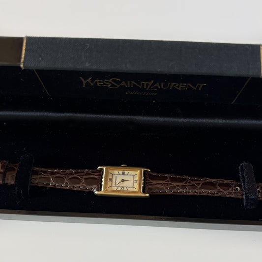 Yves Saint Laurent 1990s Tank Gold Plated Watch