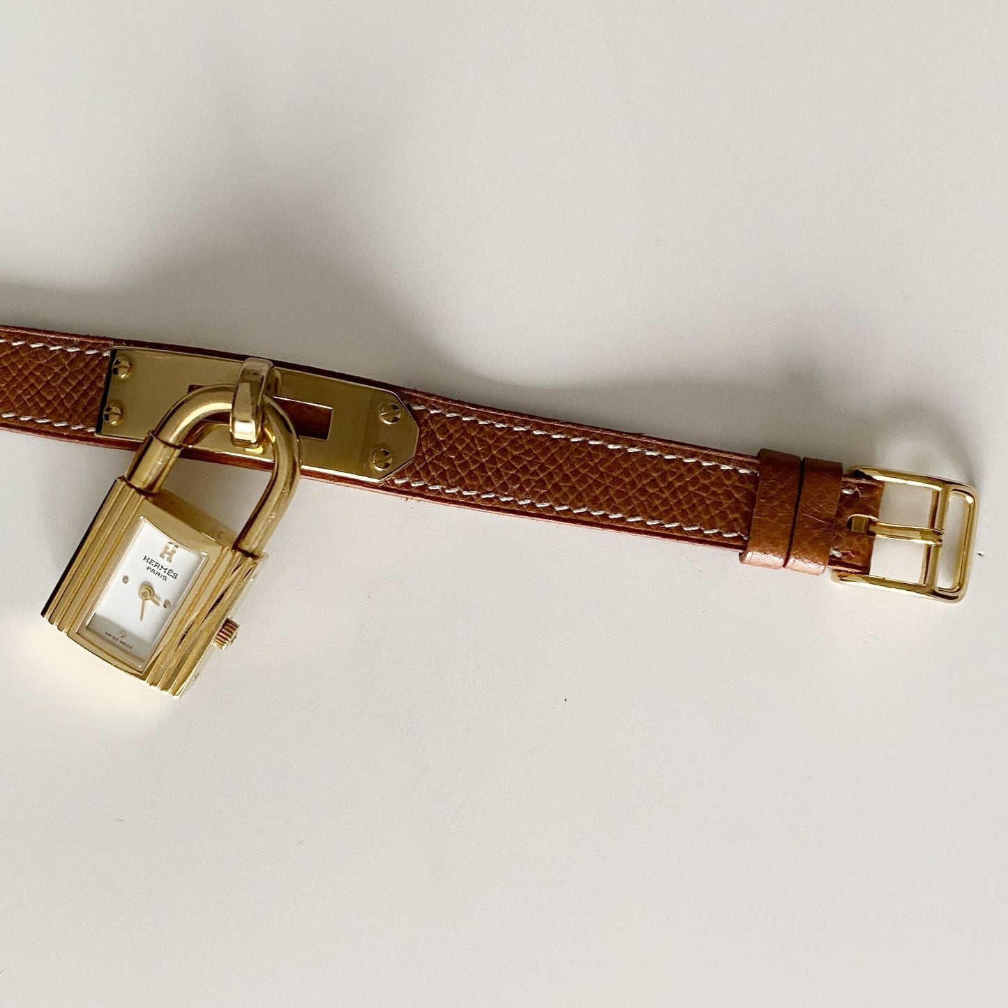 Hermes 1990s Kelly Gold Plated Watch