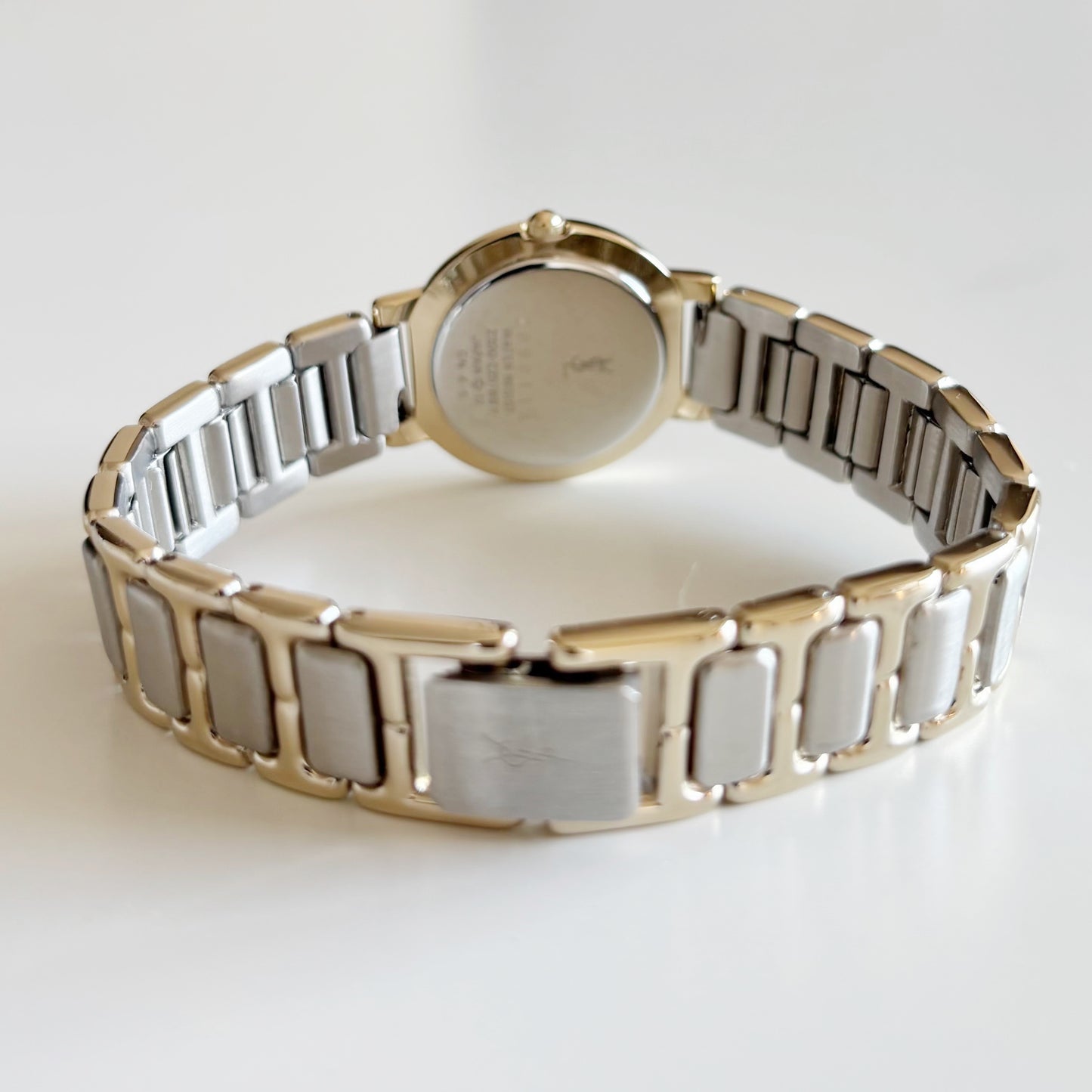 Yves Saint Laurent 1990s Black Dial Two Tone Watch