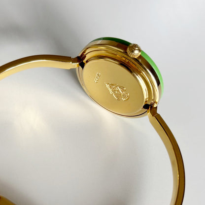 Gucci 1990sInterchangeable Bezel Gold Plated Bangle Watch with 12 bezels, case