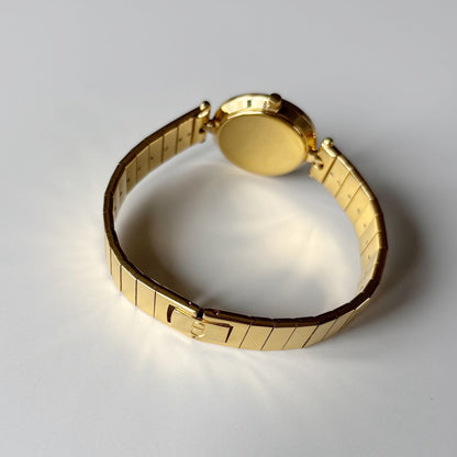 Dior 1990s Round Dial Gold Plated Watch