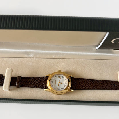 Gucci 1990s Date Round Dial Gold Plated Watch