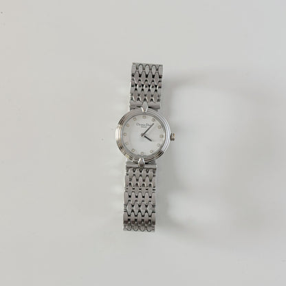 Dior 1990s Round Dial Stainless Steel Watch