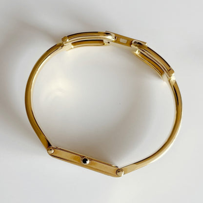 Gucci 1990s Seashell Gold Plated Bangle Watch