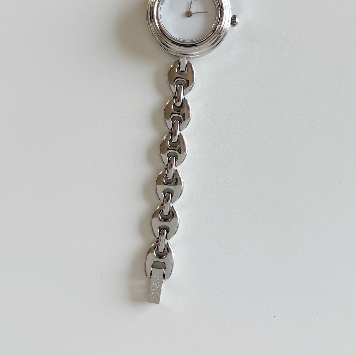 Gucci 1990s Interchangeable Bezel Stainless steel Watch with 6 bezels, case (165mm)