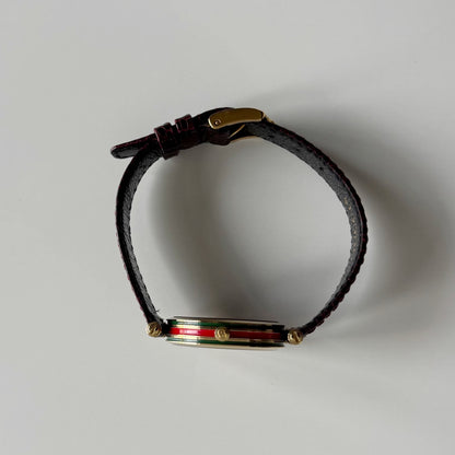 Gucci 1990s Round Dial Red Gold Plated Watch (Large)