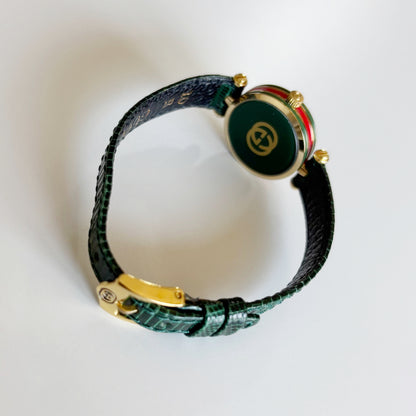 Gucci 1990s Sherry Round Dial Gold Plated Watch