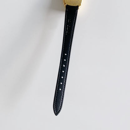 Dior 1990s Baignoire Gold Plated Leather Watch