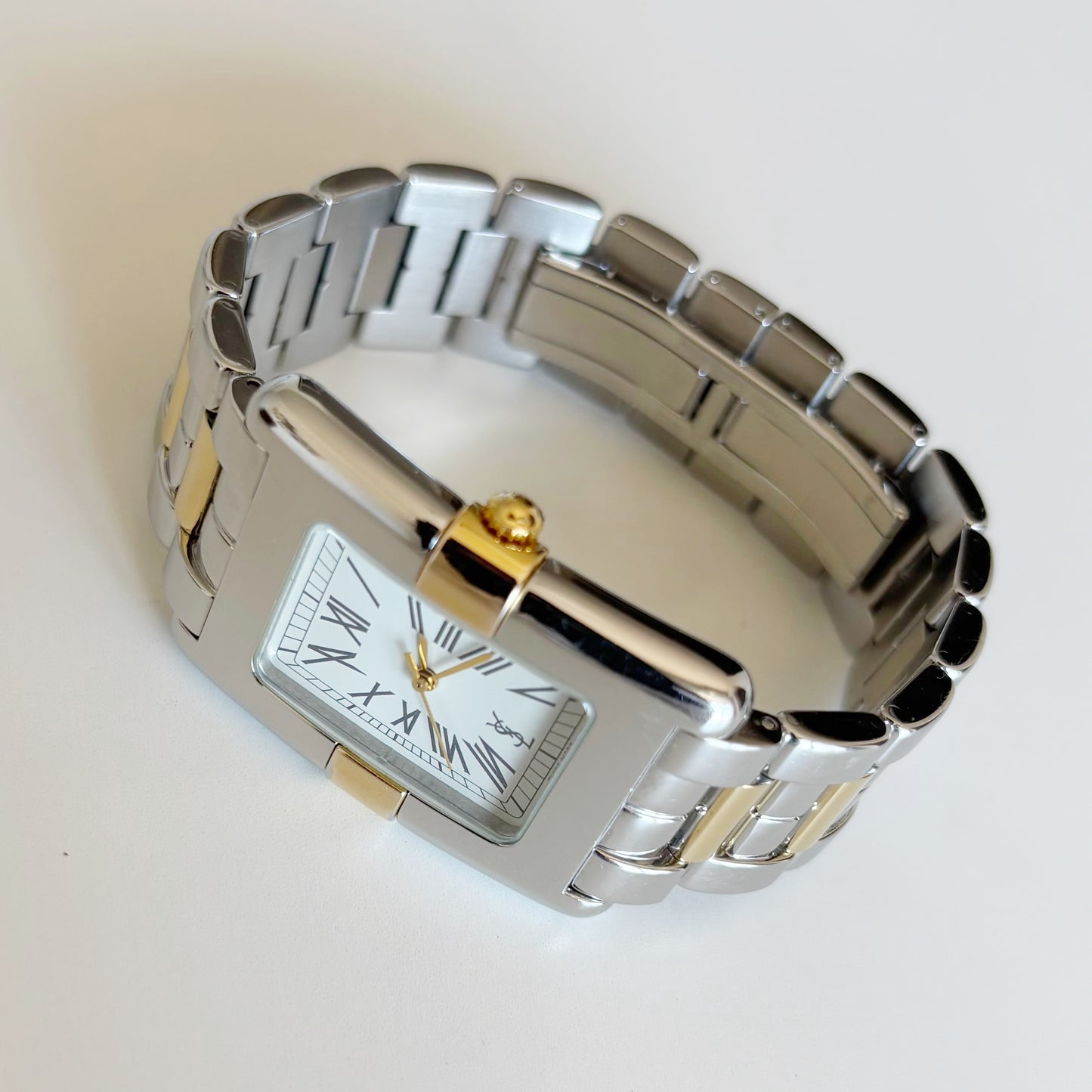 Yves Saint Laurent 1990s Two Tone Tank Watch (Large)