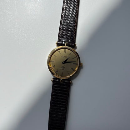 Gucci 1980s Sherry Round Dial Gold Plated Watch (Large)