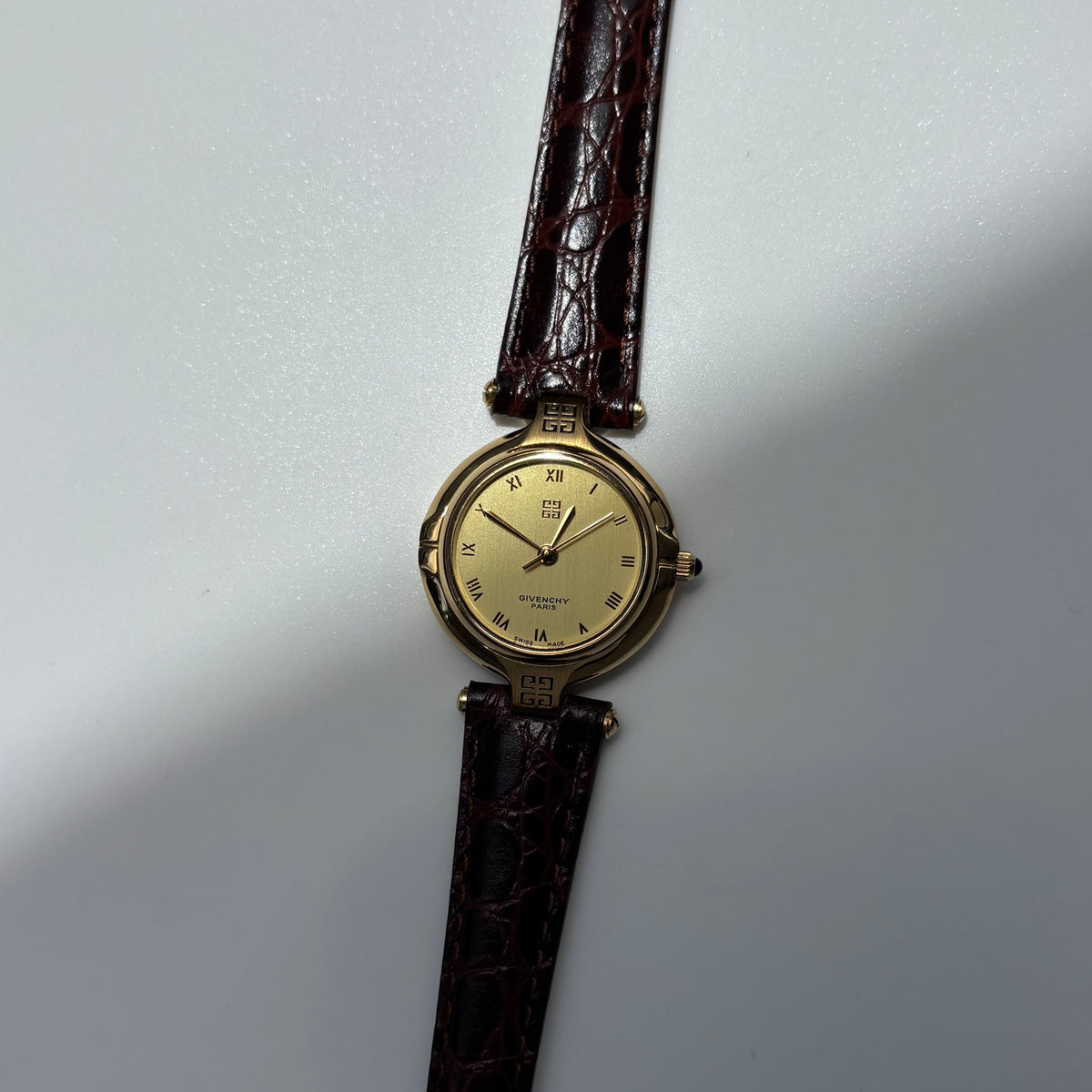Givenchy 1990s Round Dial Gold Plated Watch