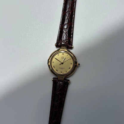 Givenchy 1990s Round Dial Gold Plated Watch