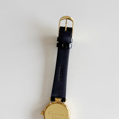 Dior 1990s Round Dial Gold Plated Watch