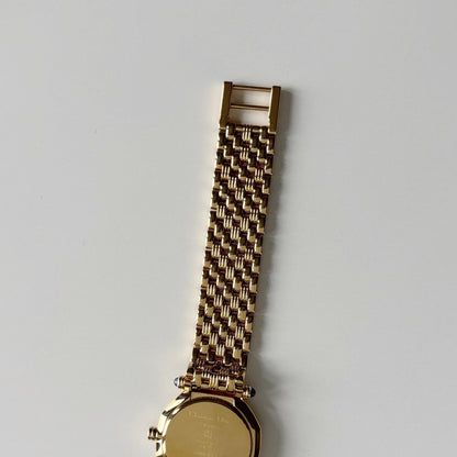 Dior 1990s Octagon Dial Gold Plated Watch