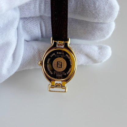 Fendi 1990s Interchangeable Belt Gold Plated Watch with 5 straps, case