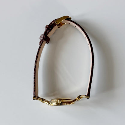 Gucci 1990s Round Dial Horsebit Gold Plated Watch