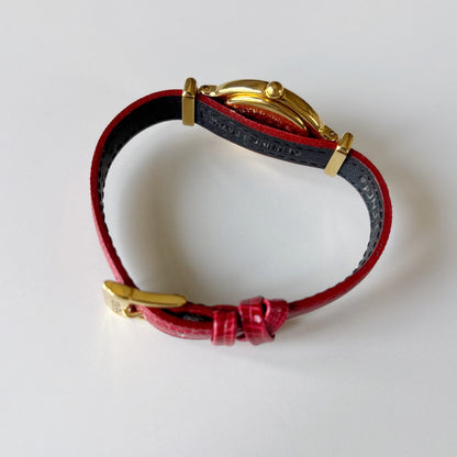 Fendi 1990s Interchangeable Strap Gold Plated Watch with 5 straps, case