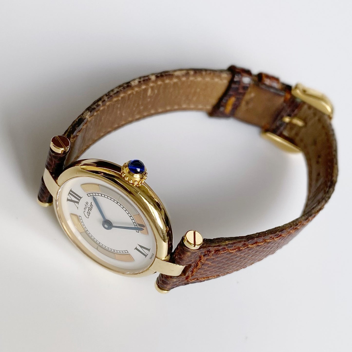 Cartier 1990s Must de Vendome three Gold Watch SM