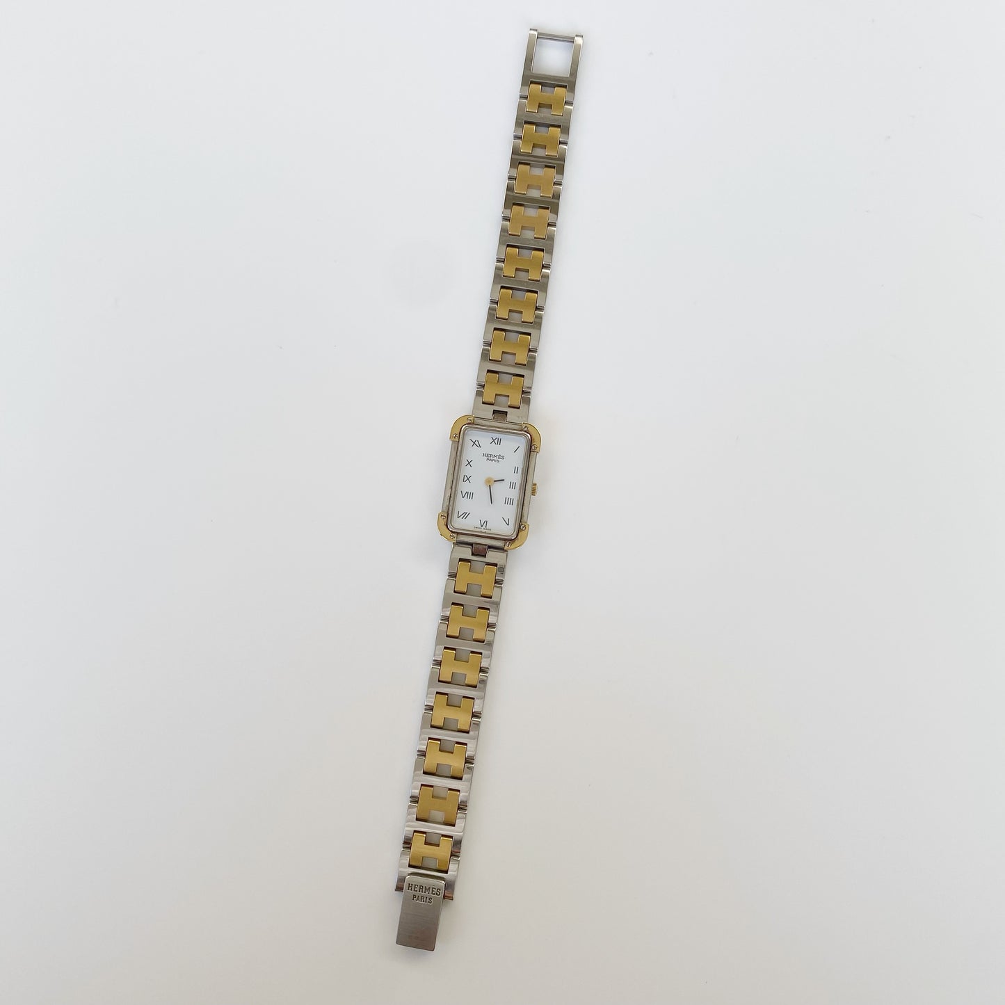 Hermes 1990s Two Tone Tank Watch