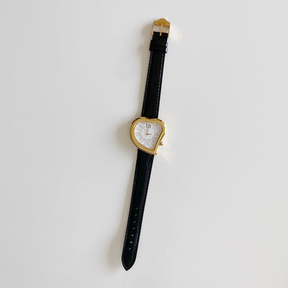 Yves Saint Laurent 1990s Heart Shaped Gold Plated Watch