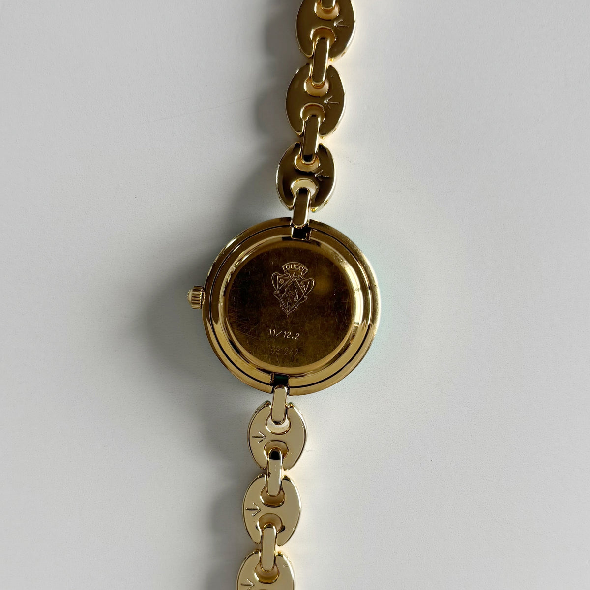 Gucci 1990s Interchangeable Bezel Gold Plated Chain Watch with 6 bezels, case (165mm)