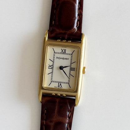 Yves Saint Laurent 1990s Tank Gold Plated Watch