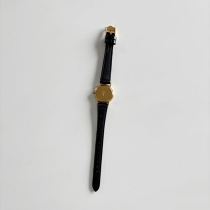 Gucci 1990s Sub second Round Dial Gold Plated Watch