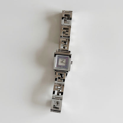 Fendi 1990s Seashell Square Dial Stainless steel Watch