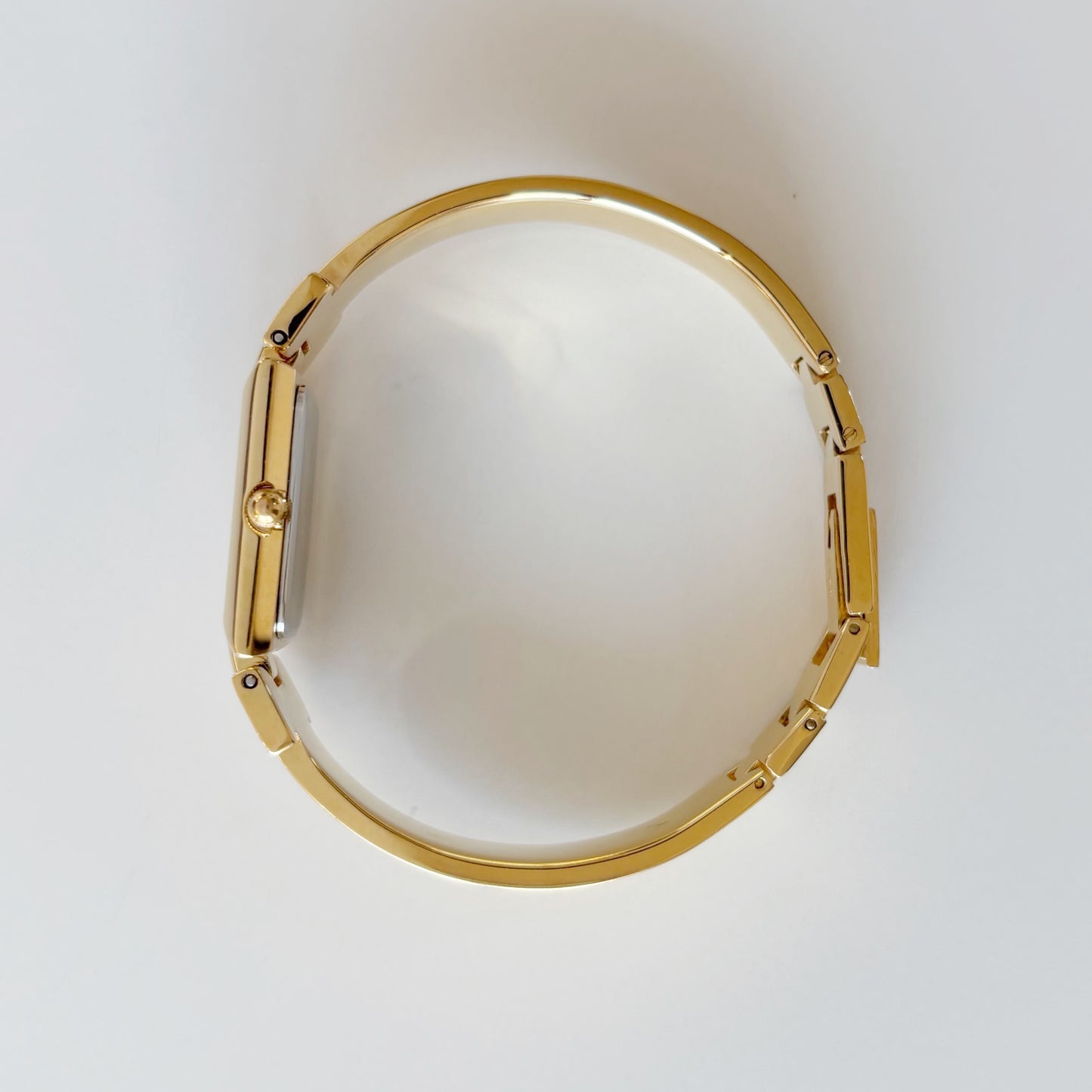 Givenchy 1990s Rectangular Dial Gold Plated Bangle Watch