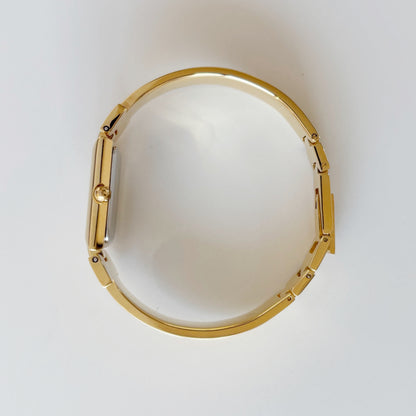 Givenchy 1990s Rectangular Dial Gold Plated Bangle Watch