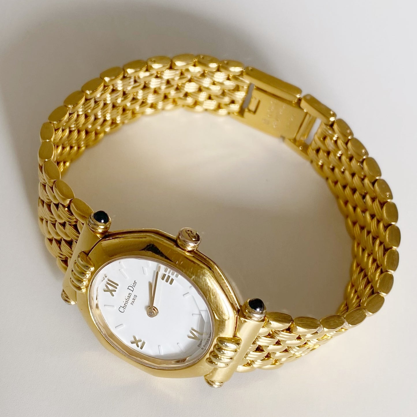 Dior 1990s Octagon Gold Plated Watch