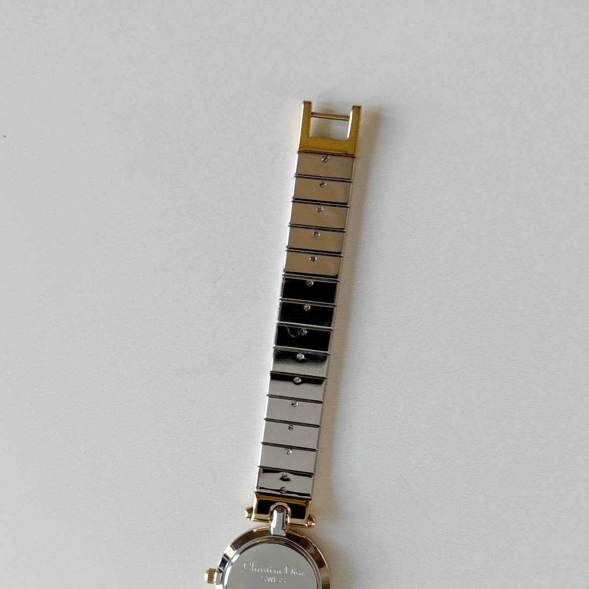 Dior 1990s Round Dial Gold Plated Two Tone Watch