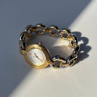 Dior 1990s Round Dial Two Tone Watch