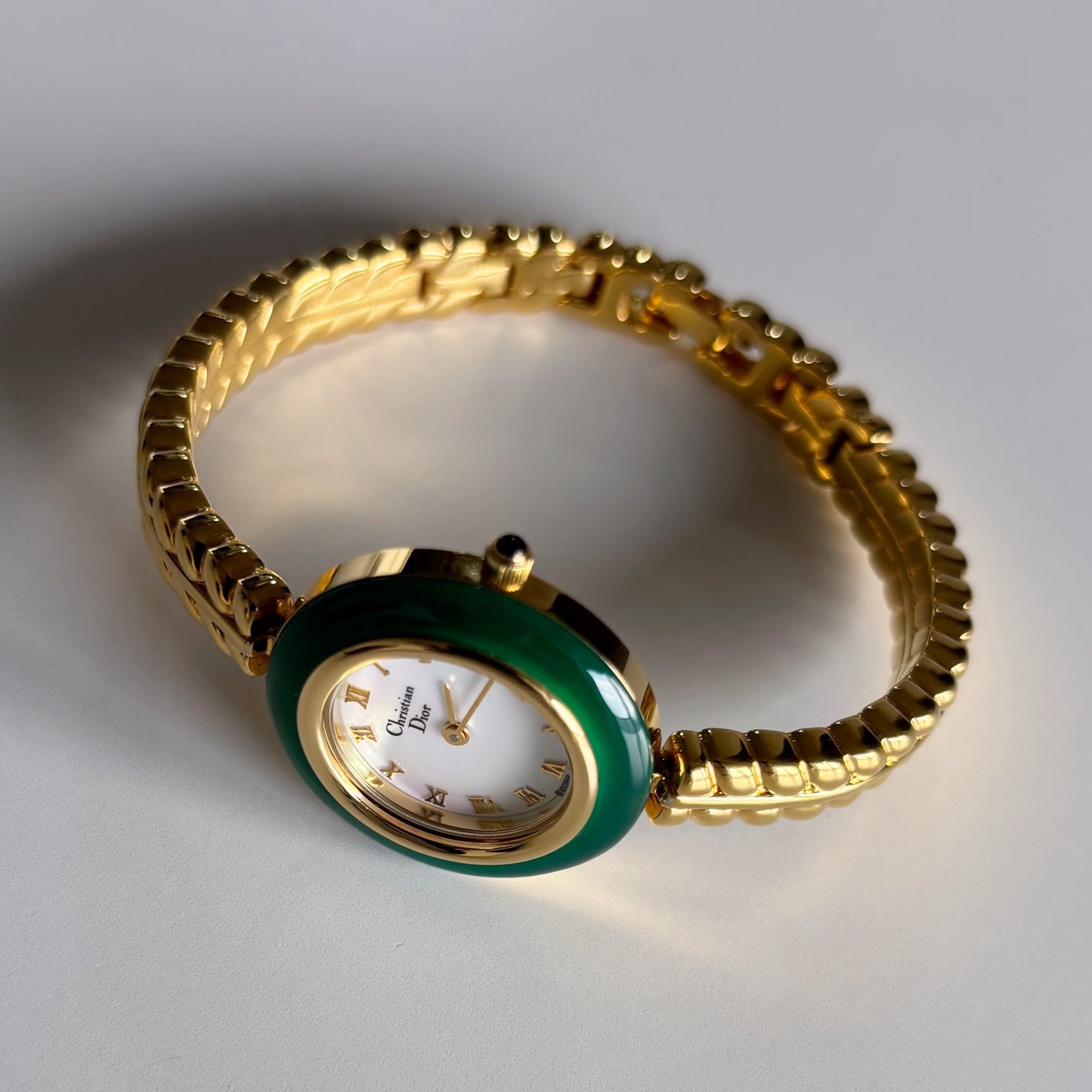Dior 1990s Interchangeable Bezel Gold Plated Watch with 3 bezels