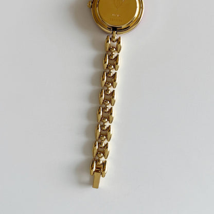 Gucci 1990s Interchangeable Bezel Gold Plated watch with 6 bezels, case (160cm)