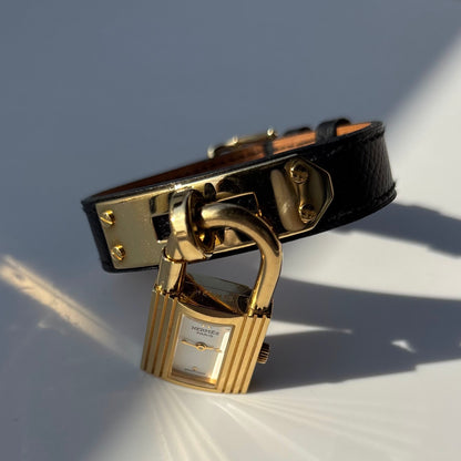 Hermes 1990s Kelly Gold Plated Watch