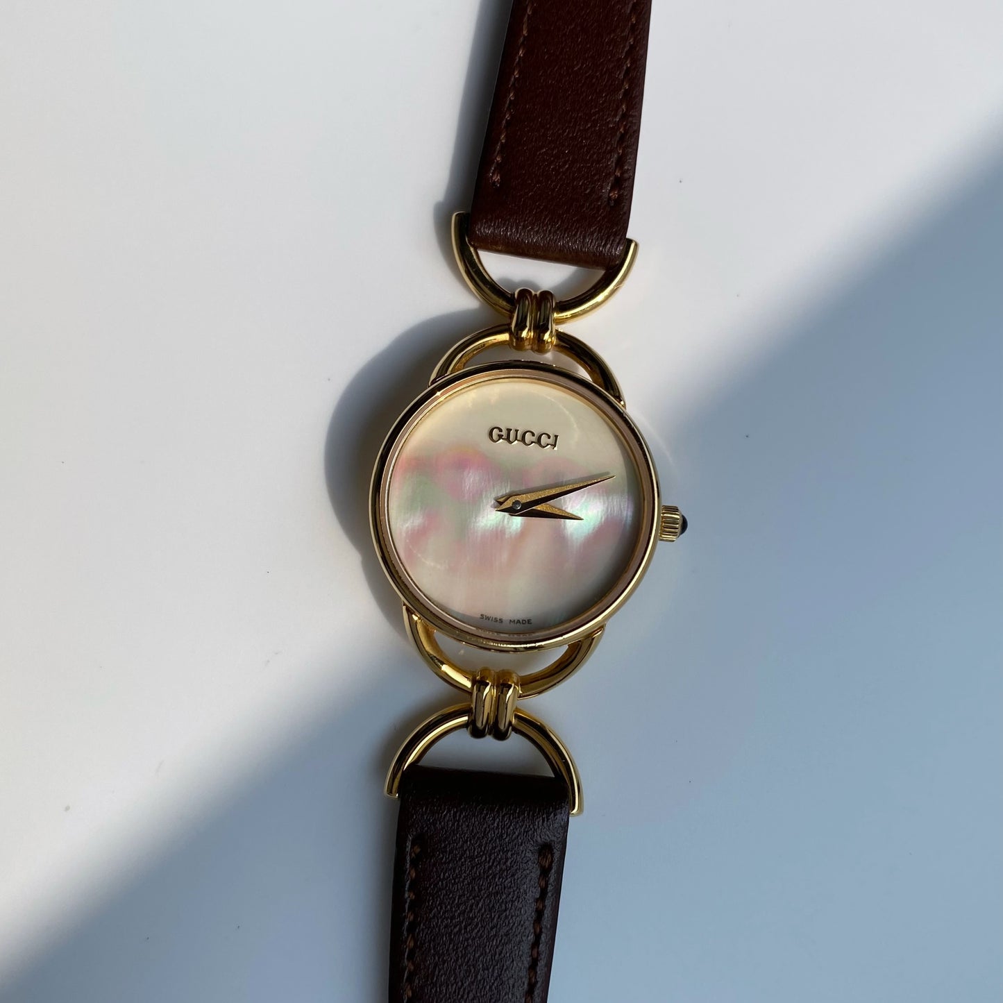 Gucci 1990s Seashell Dial Round Watch