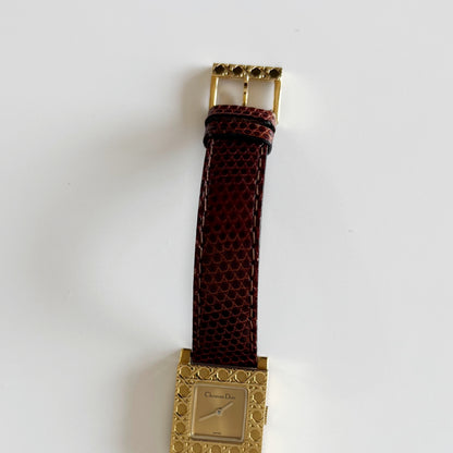 Dior 1990s La Parisienne Interchangeable Strap Gold Plated Watch with 3 straps, case