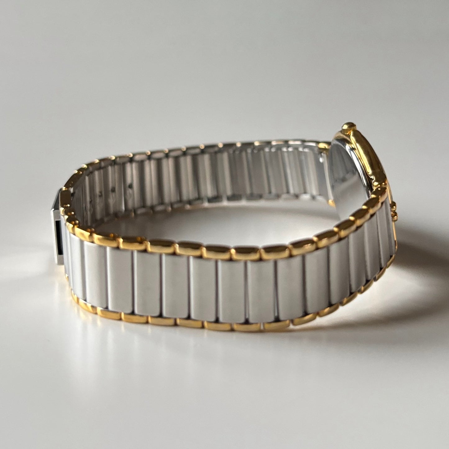 Yves Saint Laurent 1990s Navy Round Dial Two Tone Watch