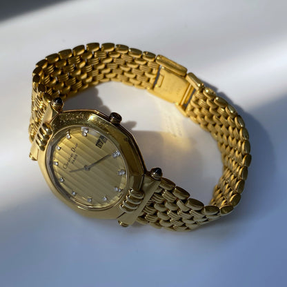 Dior 1990s Octagon Gold Plated Watch