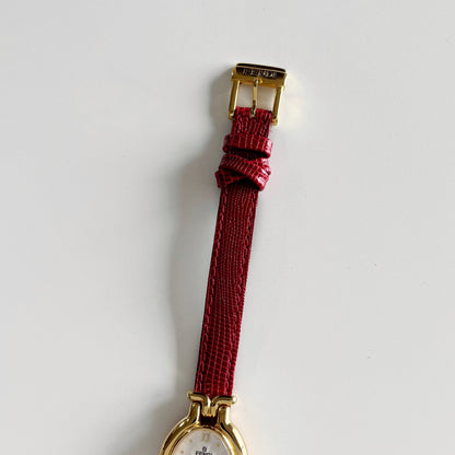 Fendi 1990s Interchangeable Strap Gold Plated Watch with 5 straps, case