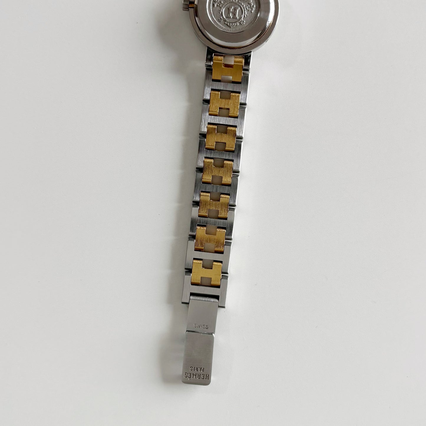 Hermes 1990s Clipper Date Two Tone Watch