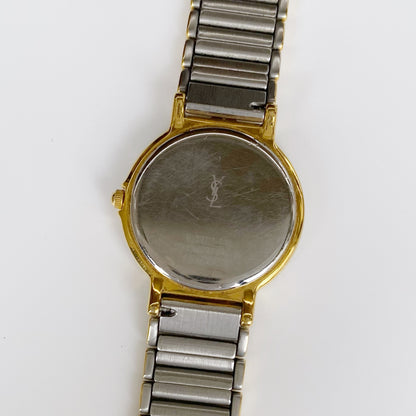 Yves Saint Laurent 1990s Round Two Tone Watch