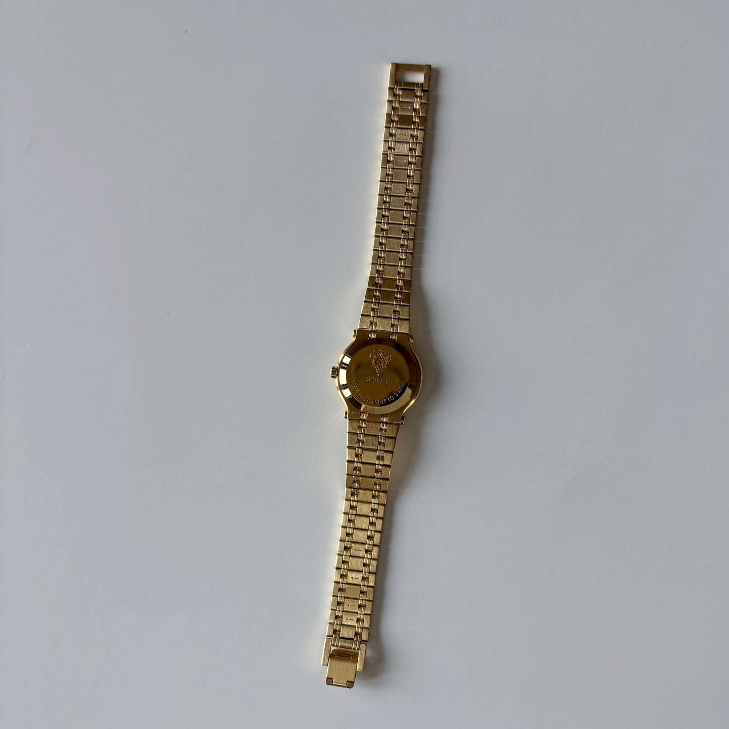 Gucci 1990s Cream Dial Date Gold Plated Watch