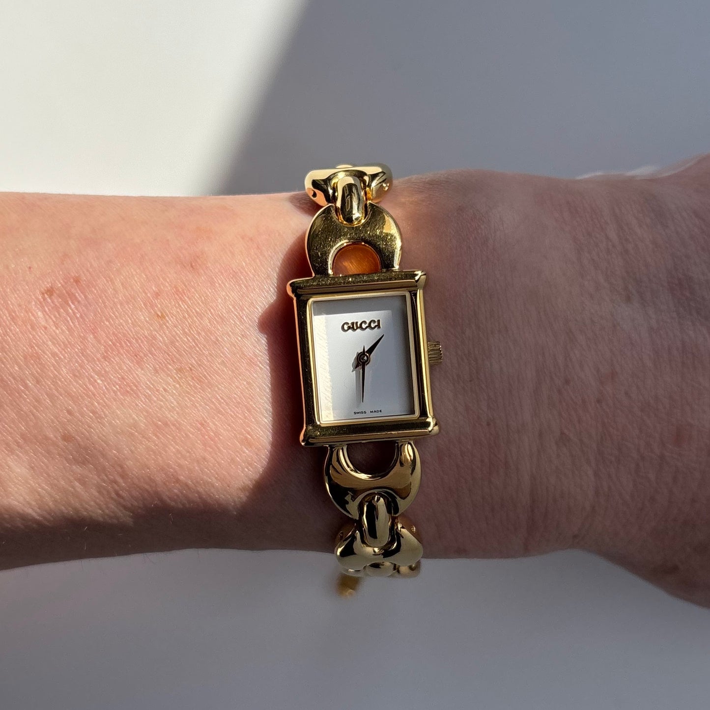 Gucci 1990s Interchangeable Strap Gold Plated Watch