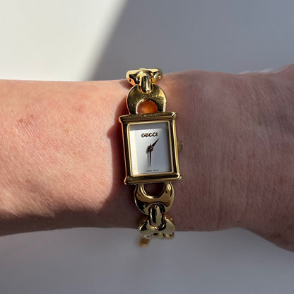 Gucci 1990s Interchangeable Strap Gold Plated Watch