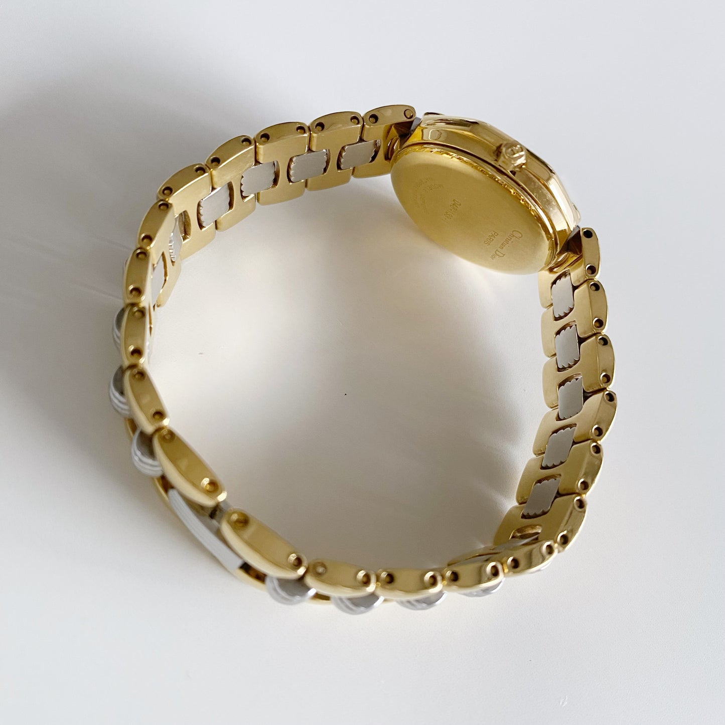 Dior 1990s Octagon Gold Plated Two Tone Watch