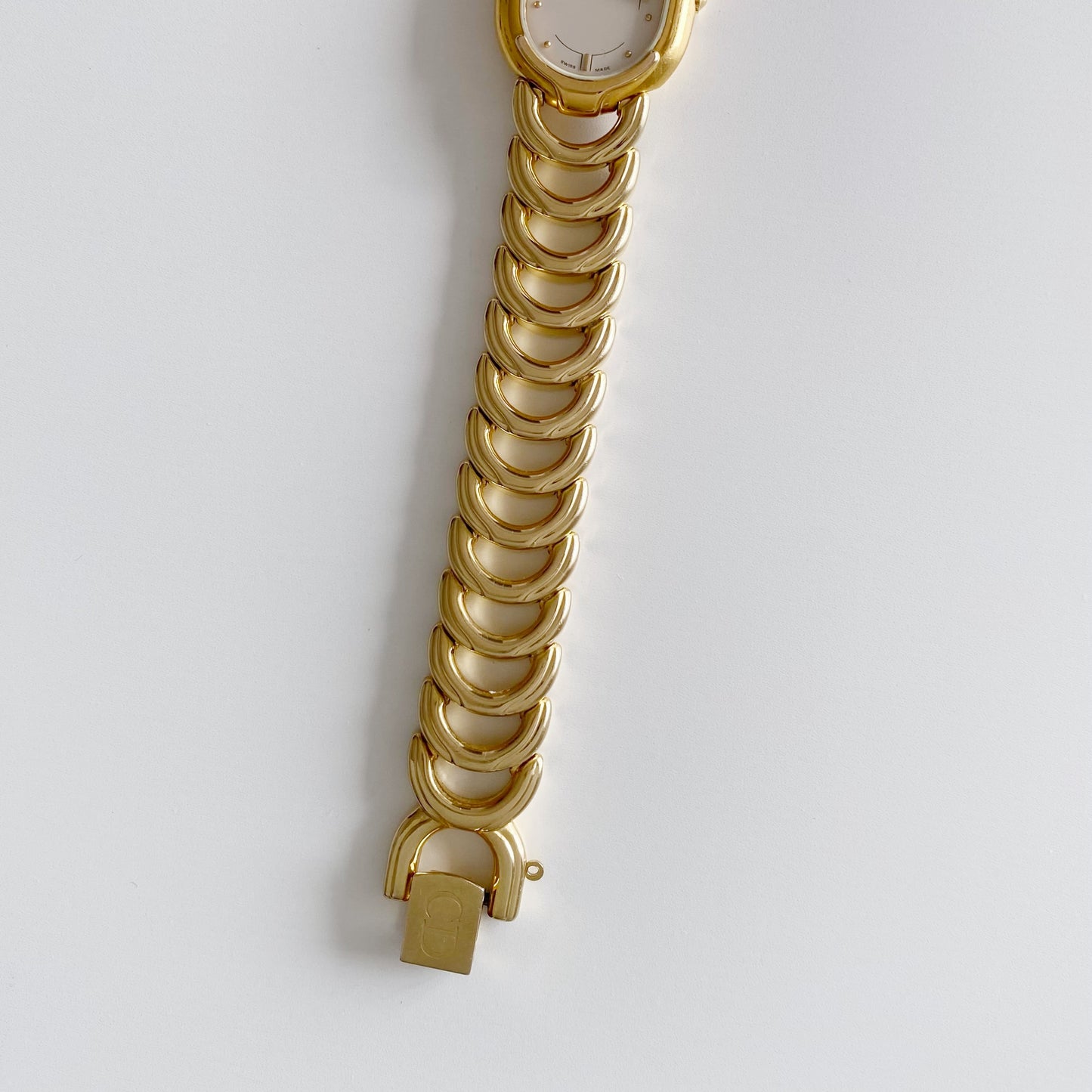 Dior 1990s Oval Gold Plated Watch
