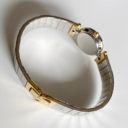Dior 1990s Navy Dial Gold Plated Two Tone Watch